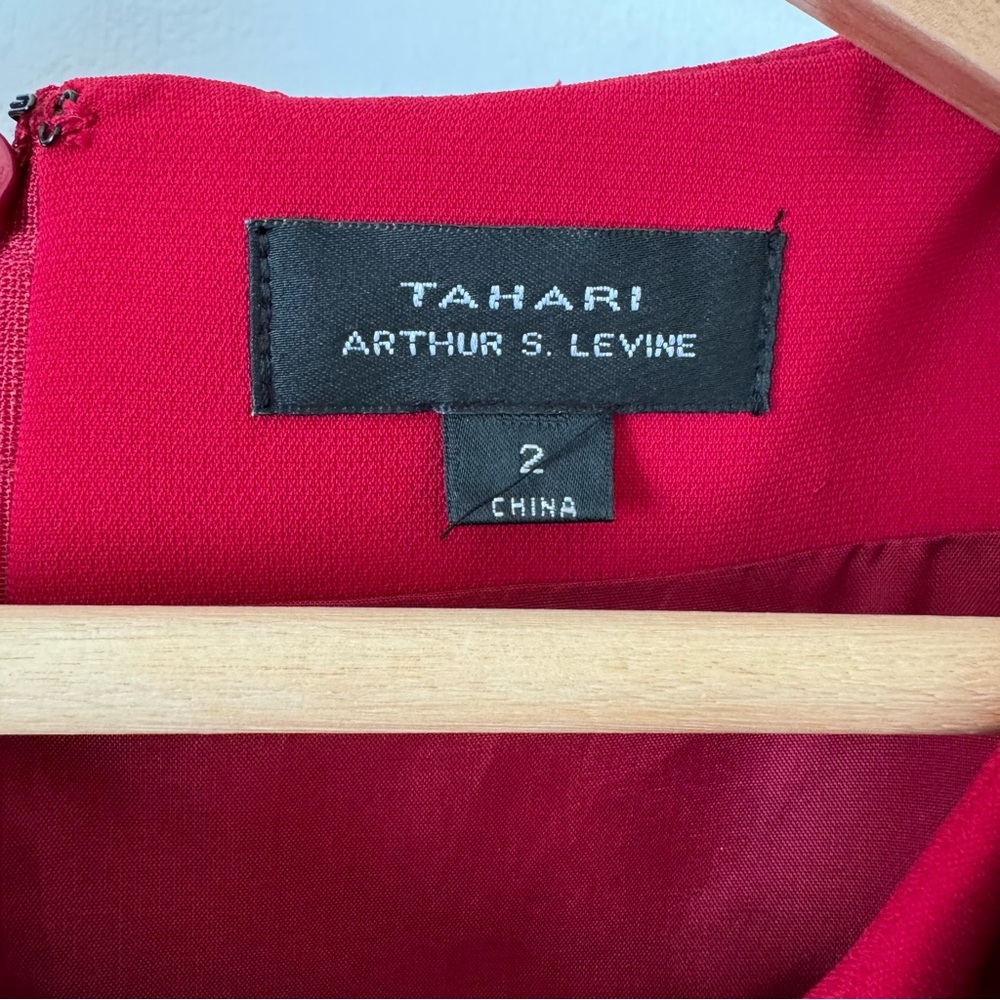 Tahari ASL Arthur S. Levine Holiday Red Bow Shift Dress - Picture 4 of 9